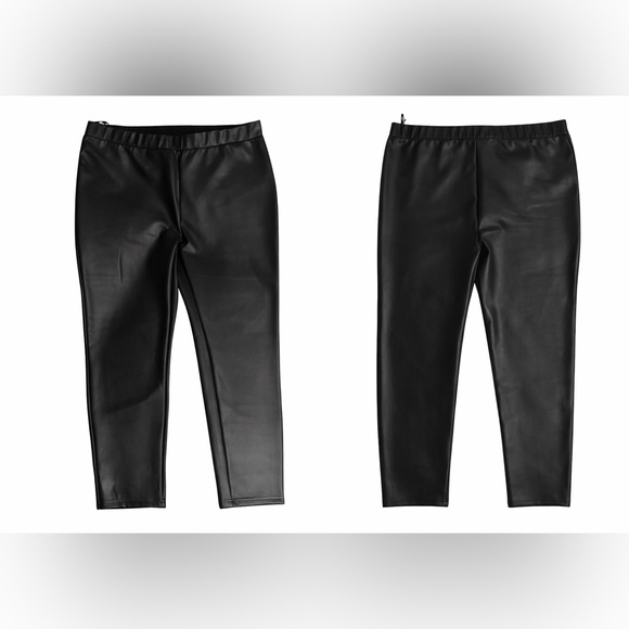 City Chic Black Faux Leather Pull on Pants Leggings 
Size 24 - Picture 2 of 7